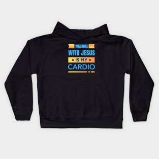 Walking With Jesus is My Cardio | Funny Christian Workout Kids Hoodie